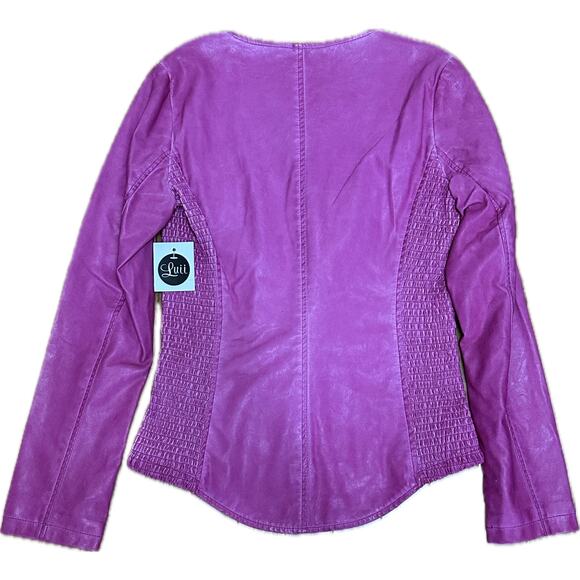 Luii Pink Purple Faux Leather Jacket Size Small NWT - Picture 3 of 8